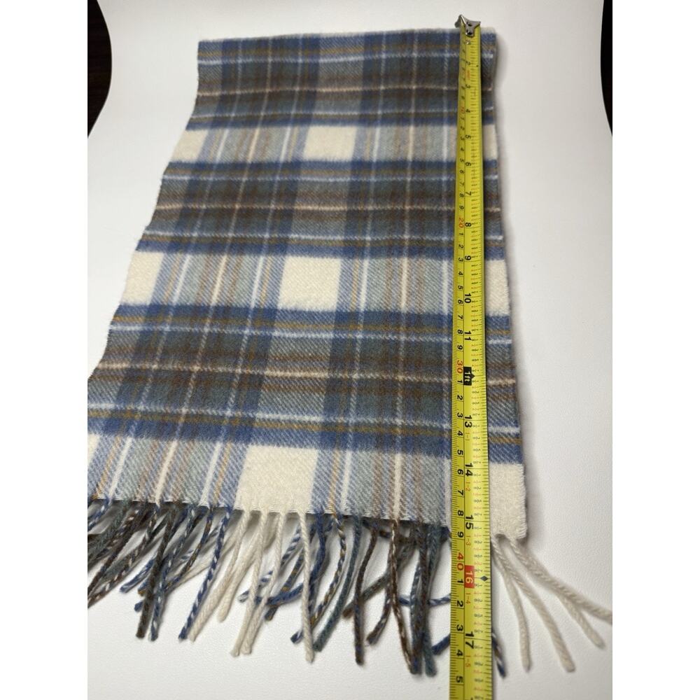 100% Cashmere Scarf Plaid Made In Scotland Unisex Adults Fringe Tie Rack London - Picture 3 of 6